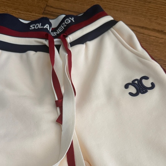 Women's Cream Joggers with Red Accents - Picture 2 of 4